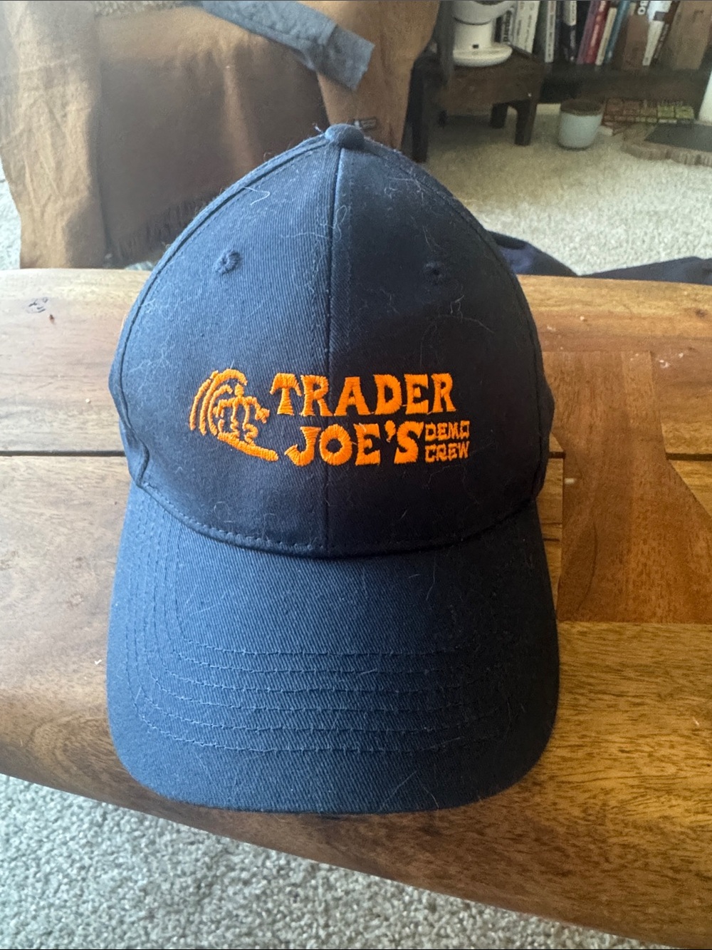 Trader Joe's navy Baseball Cap with Orange Logo